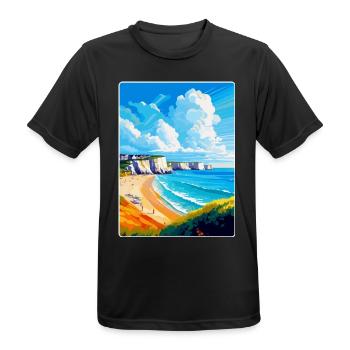 Dover England Uk Vintage Reiseplakat Souvenir - Männer T-Shirt atmungsaktiv - Schwarz - Vorne - AI Model Male 178 light (178cm)