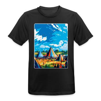 Glastonbury England Uk Vintage Reiseposter WPA - Männer T-Shirt atmungsaktiv - Schwarz - Vorne - AI Model Male 178 light (178cm)