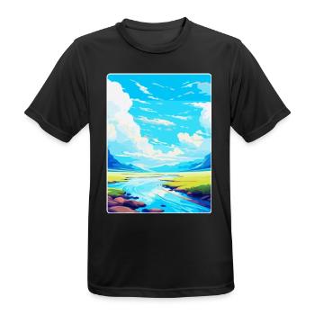 High Cup Nick Cumbria Vintage Travel Poster WPA - Men's Breathable T-Shirt - black - Front - AI Model Male 178 light (178cm)