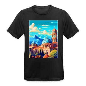 Sofia Bulgaria Vintage Travel Poster Souvenir WPA - Men's Breathable T-Shirt - black - Front - AI Model Male 178 light (178cm)