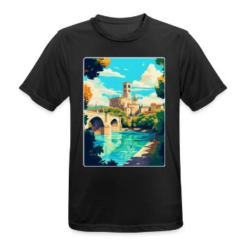 Avignon Frankreich Vintage Reiseplakat Souvenir WPA - Männer T-Shirt atmungsaktiv - Schwarz - Vorne - AI Model Male 178 light (178cm)