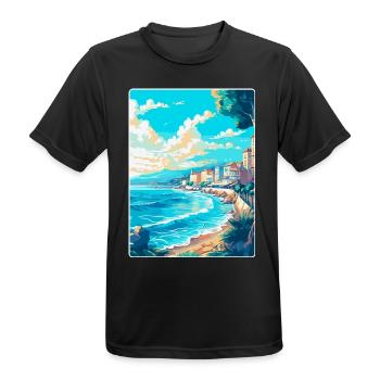Nizza Frankreich Vintage Reiseplakat WPA Kunst Souvenir - Männer T-Shirt atmungsaktiv - Schwarz - Vorne - AI Model Male 178 light (178cm)