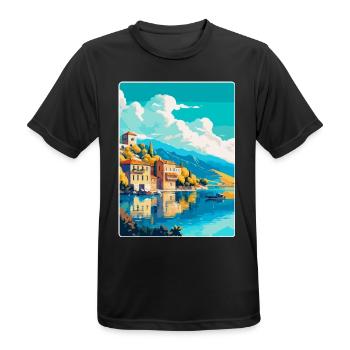 Ioannina Griechenland Vintage Reiseplakat Souvenir WPA - Männer T-Shirt atmungsaktiv - Schwarz - Vorne - AI Model Male 178 light (178cm)
