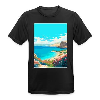 Insel Pag Kroatien Vintage Reiseplakat Souvenir - Männer T-Shirt atmungsaktiv - Schwarz - Vorne - AI Model Male 178 light (178cm)