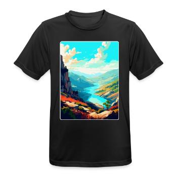 Geres Nationalpark Portugal Vintage Reiseplakat - Männer T-Shirt atmungsaktiv - Schwarz - Vorne - AI Model Male 178 light (178cm)