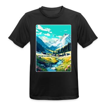 Arosa Suisse Affiche de voyage vintage souvenir - T-shirt respirant Homme - noir - Devant - AI Model Male 178 light (178cm)