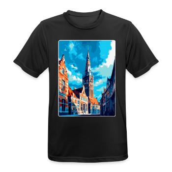 Middelburg Niederlande Vintage Reiseplakat WPA - Männer T-Shirt atmungsaktiv - Schwarz - Vorne - AI Model Male 178 light (178cm)