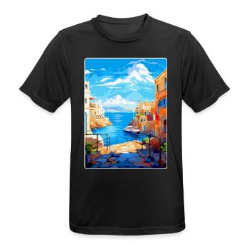 Heraklion Griechenland Vintage Reiseplakat Souvenir - Männer T-Shirt atmungsaktiv - Schwarz - Vorne - AI Model Male 178 light (178cm)