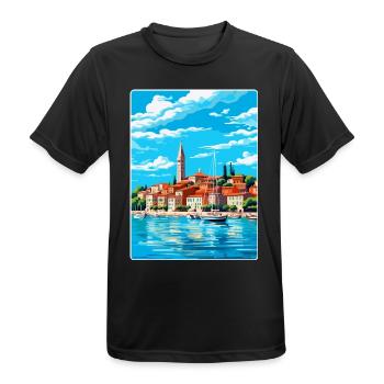 Koper Slowenien Vintage Reiseplakat Souvenir WPA - Männer T-Shirt atmungsaktiv - Schwarz - Vorne - AI Model Male 178 light (178cm)