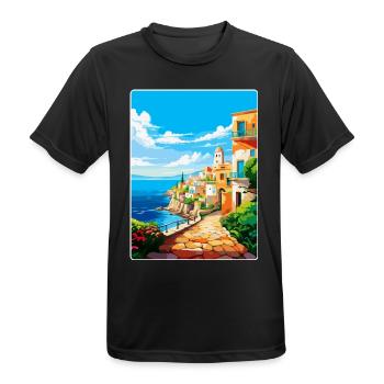 Heraklion Griechenland Vintage Reiseplakat Souvenir - Männer T-Shirt atmungsaktiv - Schwarz - Vorne - AI Model Male 178 light (178cm)