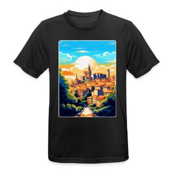 Toledo Spanien Vintage Reiseposter WPA Souvenir - Männer T-Shirt atmungsaktiv - Schwarz - Vorne - AI Model Male 178 light (178cm)