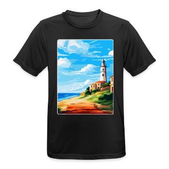 Faro Portugal Affiche de voyage vintage WPA Souvenir - T-shirt respirant Homme - noir - Devant - AI Model Male 178 light (178cm)