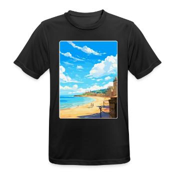 Saint Malo France Poster de voyage vintage souvenir - T-shirt respirant Homme - noir - Devant - AI Model Male 178 light (178cm)