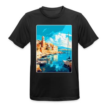 Heraklion Griechenland Vintage Reiseplakat Souvenir - Männer T-Shirt atmungsaktiv - Schwarz - Vorne - AI Model Male 178 light (178cm)