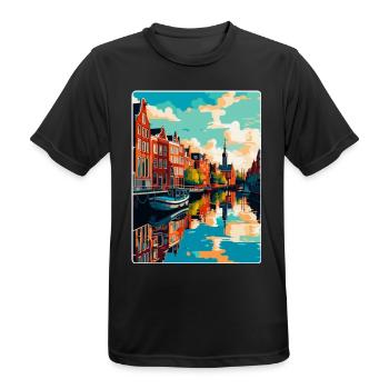 Leeuwarden Niederlande Vintage Reiseplakat WPA - Männer T-Shirt atmungsaktiv - Schwarz - Vorne - AI Model Male 178 light (178cm)