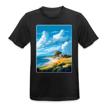 Gotland Schweden Vintage Reiseplakat Souvenir WPA - Männer T-Shirt atmungsaktiv - Schwarz - Vorne - AI Model Male 178 light (178cm)