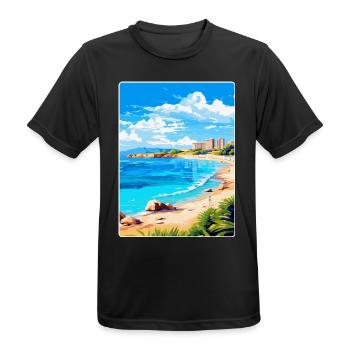 Cala Milor Espagne Affiche de voyage vintage souvenir - T-shirt respirant Homme - noir - Devant - AI Model Male 178 light (178cm)