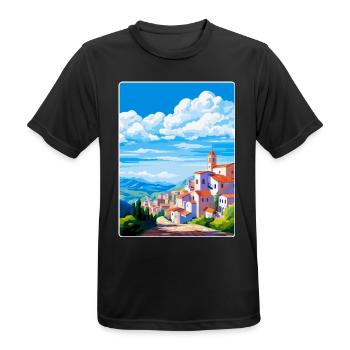 Castelo Branco Portugal Vintage Reiseposter WPA - Männer T-Shirt atmungsaktiv - Schwarz - Vorne - AI Model Male 178 light (178cm)