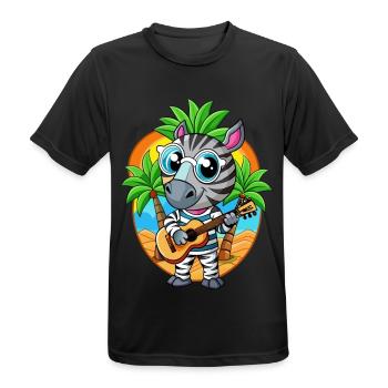 Lustige Zebra Cartoon Sommer Strand Sonnenbrille Gitarre - Männer T-Shirt atmungsaktiv - Schwarz - Vorne - AI Model Male 178 light (178cm)