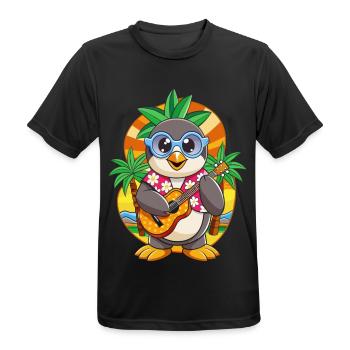 Lustige Pinguin Cartoon Sommer Strand Sonnenbrille - Männer T-Shirt atmungsaktiv - Schwarz - Vorne - AI Model Male 178 light (178cm)