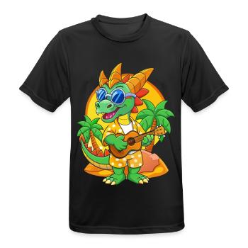 Lunettes de soleil de plage d’été de dessin animé de dragon drôle - T-shirt respirant Homme - noir - Devant - AI Model Male 178 light (178cm)