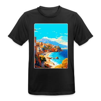 Crète Grèce Affiche de voyage vintage WPA Souvenir - T-shirt respirant Homme - noir - Devant - AI Model Male 178 light (178cm)