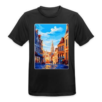 Brüssel Belgien Vintage Reiseplakat Souvenir - Männer T-Shirt atmungsaktiv - Schwarz - Vorne - AI Model Male 178 light (178cm)