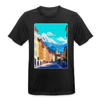 Innsbruck Österreich Vintage Reiseplakat Souvenir - Männer T-Shirt atmungsaktiv - Schwarz - Vorne - AI Model Male 178 light (178cm)
