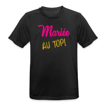 ICH KANN NICHT, ICH BIN VERHEIRATET - Männer T-Shirt atmungsaktiv - Schwarz - Vorne - AI Model Male 178 light (178cm)