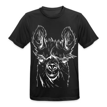 Lama Alpaka Strichzeichnung - Männer T-Shirt atmungsaktiv - Schwarz - Vorne - AI Model Male 178 light (178cm)