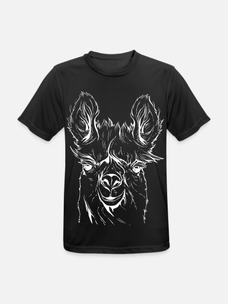 Llama alpaca line drawing - Men's Breathable T-Shirt - black