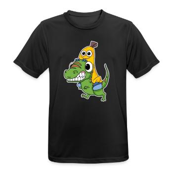 Mauvais dinosaure et jolie banane - T-shirt respirant Homme - noir - Devant - AI Model Male 178 light (178cm)