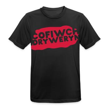 Cofiwch Dryweryn - Männer T-Shirt atmungsaktiv - Schwarz - Vorne - AI Model Male 178 light (178cm)