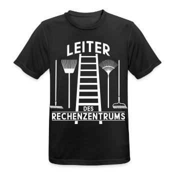 LEITER RECHENZENTRUM - Männer T-Shirt atmungsaktiv - Schwarz - Vorne - AI Model Male 178 light (178cm)