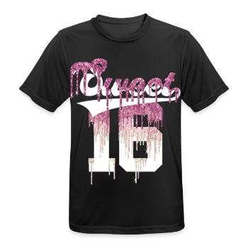 SWEET 16 FINALLY 16. GEBURTSTAG - Männer T-Shirt atmungsaktiv - Schwarz - Vorne - AI Model Male 178 light (178cm)