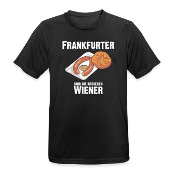 Frankfurter sind die besseren Wiener Würstchen - Männer T-Shirt atmungsaktiv - Schwarz - Vorne - AI Model Male 178 light (178cm)