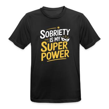 Sobriety Is My Superpower Alkoholiker Sober Life - Männer T-Shirt atmungsaktiv - Schwarz - Vorne - AI Model Male 178 light (178cm)