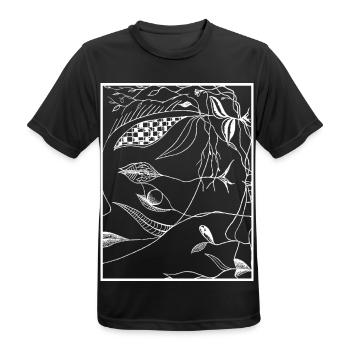 Dark Botanical Lines - Men's Breathable T-Shirt - black - Front - AI Model Male 178 light (178cm)