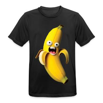 Figure de banane expressive avec un visage - T-shirt respirant Homme - noir - Devant - AI Model Male 178 light (178cm)