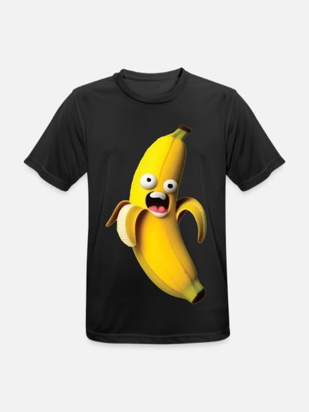 Figure de banane expressive avec un visage - T-shirt respirant Homme - noir
