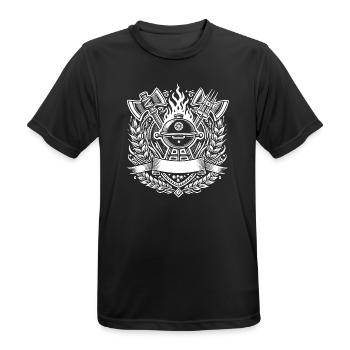 Grill BBQ Logo - Men's Breathable T-Shirt - black - Front - AI Model Male 178 light (178cm)