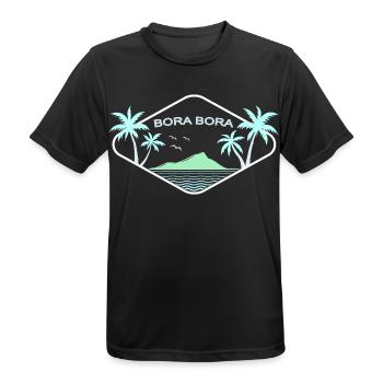 Bora Bora Island Idyll Logo - Men's Breathable T-Shirt - black - Front - AI Model Male 178 light (178cm)