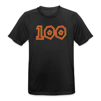 100. 100 ANS. 100e ANNIVERSAIRE. ANNIVERSAIRE 100 - T-shirt respirant Homme - noir - Devant - AI Model Male 178 light (178cm)