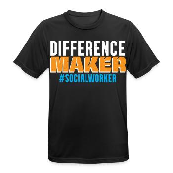 Difference Maker Sozialarbeiter Job Soziale Wohlfa - Männer T-Shirt atmungsaktiv - Schwarz - Vorne - AI Model Male 178 light (178cm)