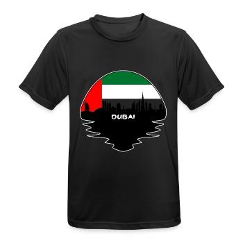 Dubai VAE Flagge Skyline Silhouette Reisen - Männer T-Shirt atmungsaktiv - Schwarz - Vorne - AI Model Male 178 light (178cm)