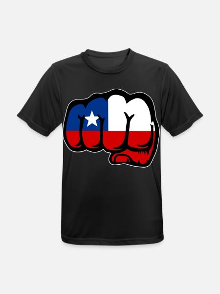 Chile Flagge Faust - Männer T-Shirt atmungsaktiv - Schwarz