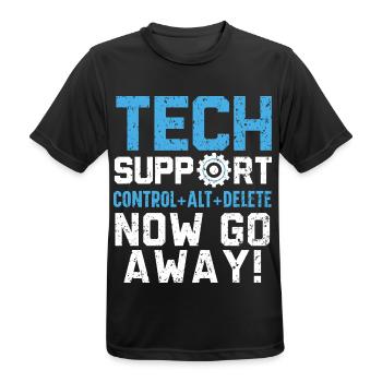 Tech Support Was haben Sie jetzt kaputt gemacht? - Männer T-Shirt atmungsaktiv - Schwarz - Vorne - AI Model Male 178 light (178cm)