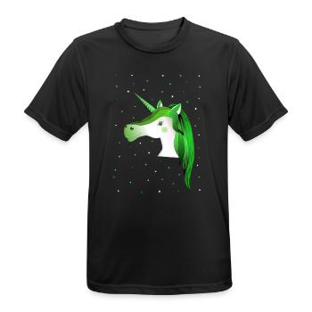 Einhorn Sternenhimmel - Männer T-Shirt atmungsaktiv - Schwarz - Vorne - AI Model Male 178 light (178cm)