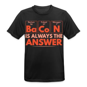 Speck ist immer die Antwort Fleischliebhaber Speck - Männer T-Shirt atmungsaktiv - Schwarz - Vorne - AI Model Male 178 light (178cm)