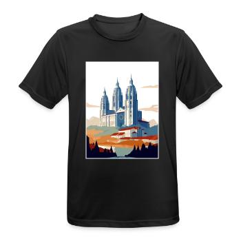 Santiago De Compostela Spanien Vintage Reiseposter - Männer T-Shirt atmungsaktiv - Schwarz - Vorne - AI Model Male 178 light (178cm)